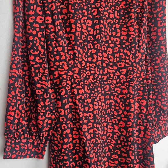 Shein Curve, Red and Black animal print dress with tie for waist, 3X - Picture 7 of 9